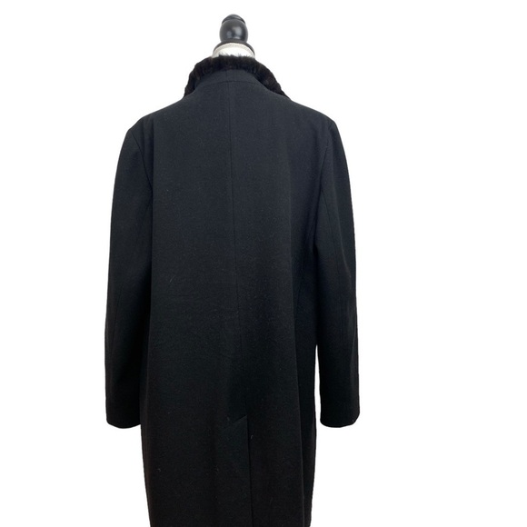 Fleurette Loro Piana Wool Mink Fur Trim Coat Black - Picture 7 of 15